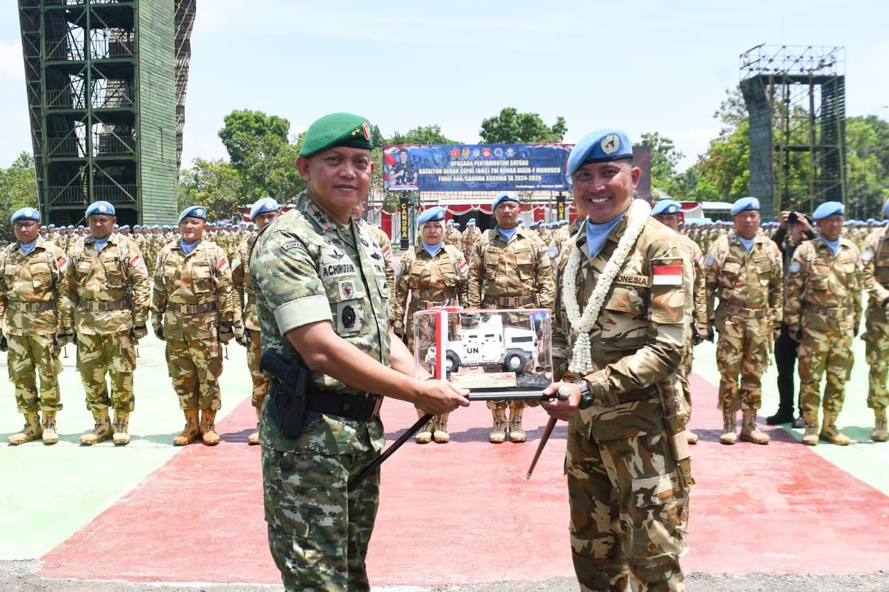Pangdam IV/Diponegoro Sambut Kepulangan Satgas BGC TNI Konga XXXIX-F/MONUSCO Yonif 406/Candra Kusuma
