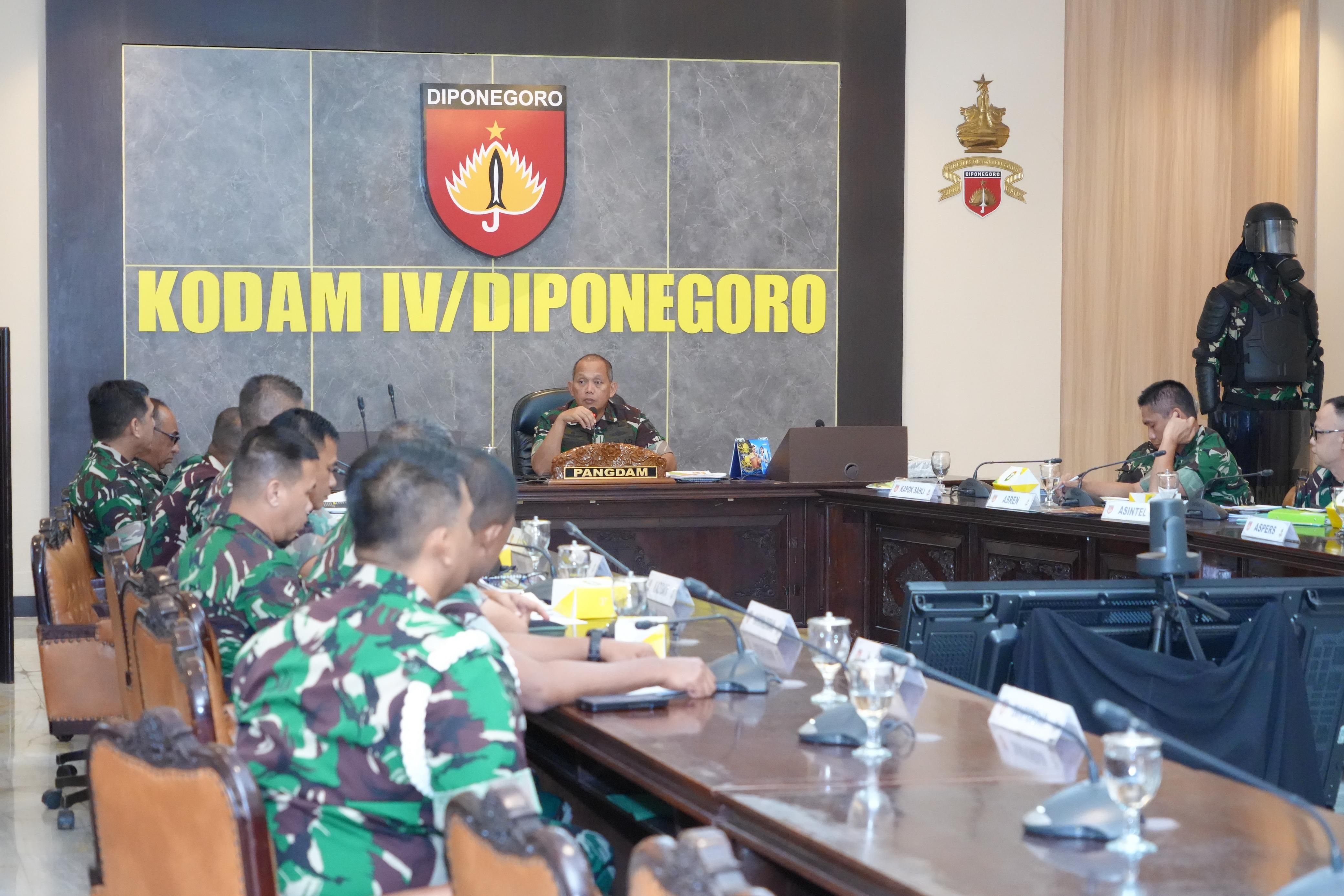 Akselerasi Militansi Prajurit, Pangdam IV/Diponegoro Terima Paparan Kesiapan Latihan Jajaran