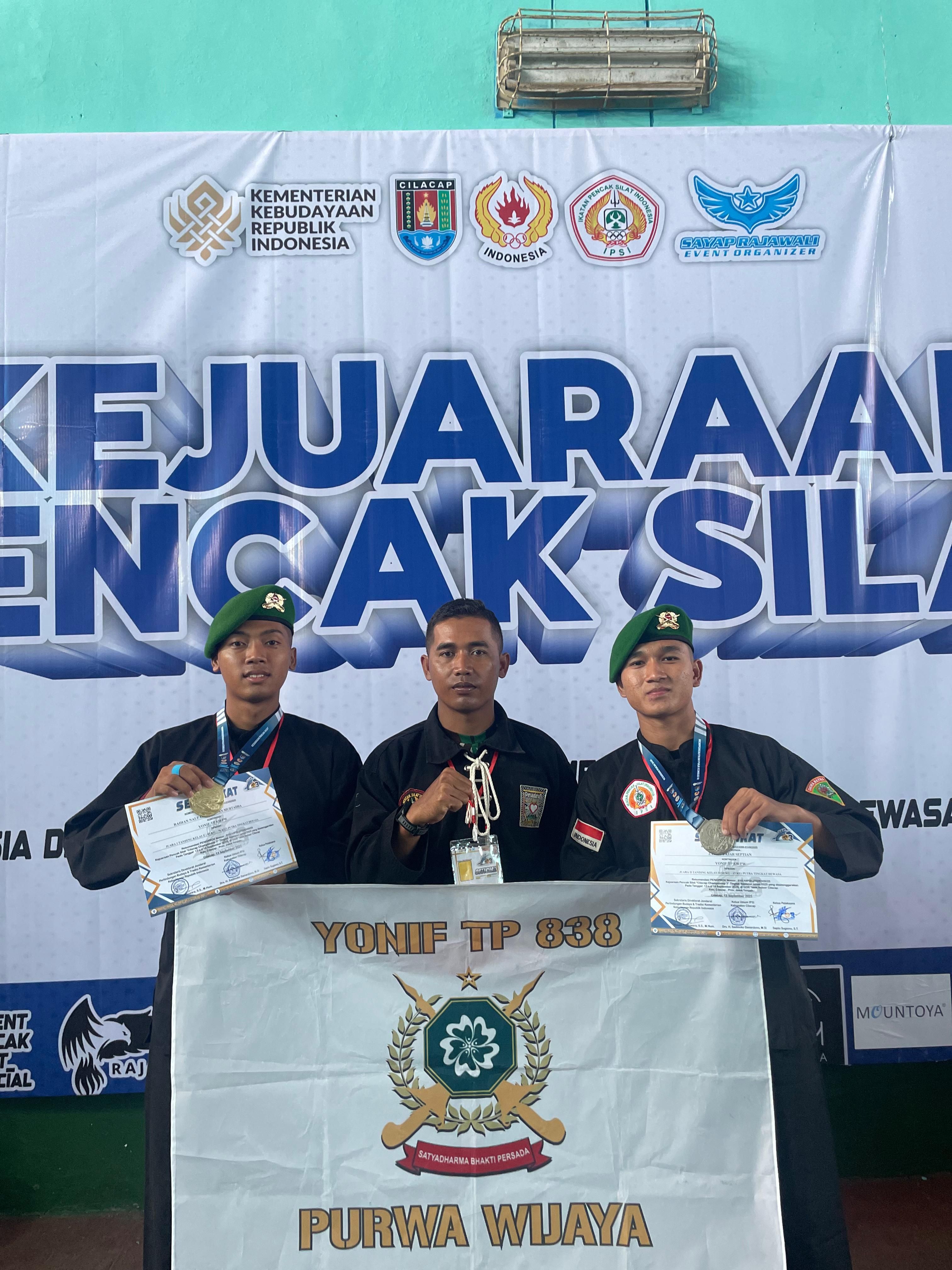 Prajurit Yonif TP 838/PW Tampil Perkasa di Kejuaraan Pencak Silat Nasional